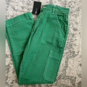 Fashion Nova Green Carpenter Jeans